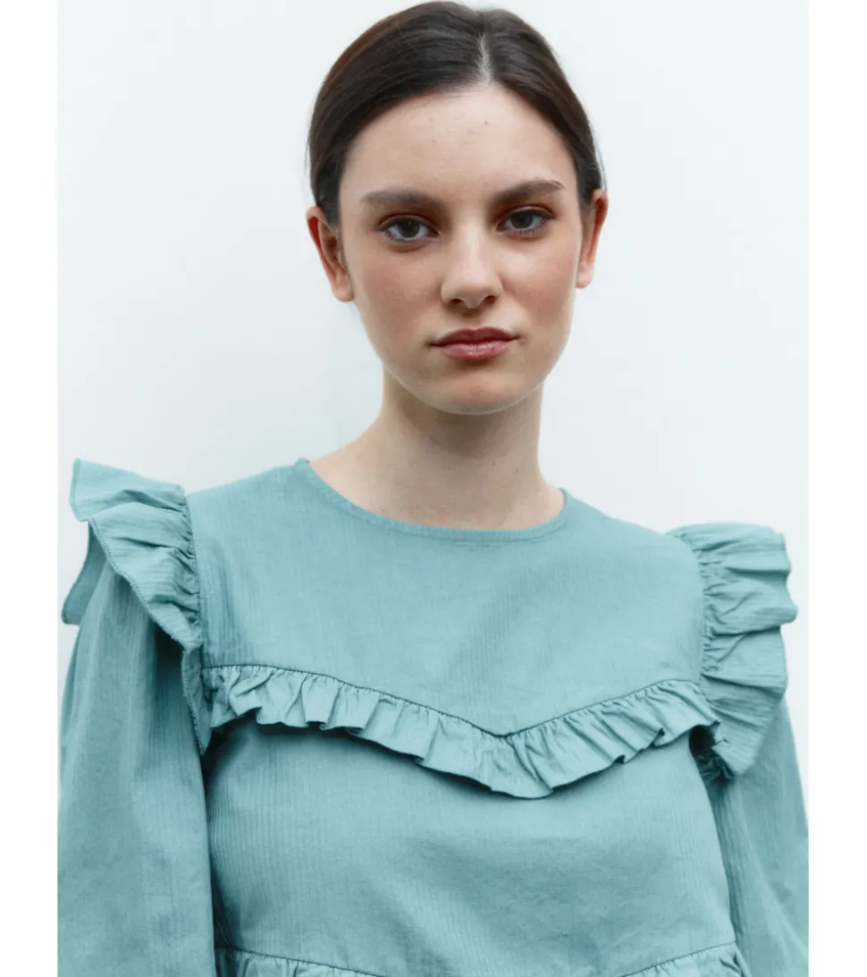 BLUSA ALGODÓN VOLANTES