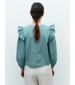BLUSA ALGODÓN VOLANTES