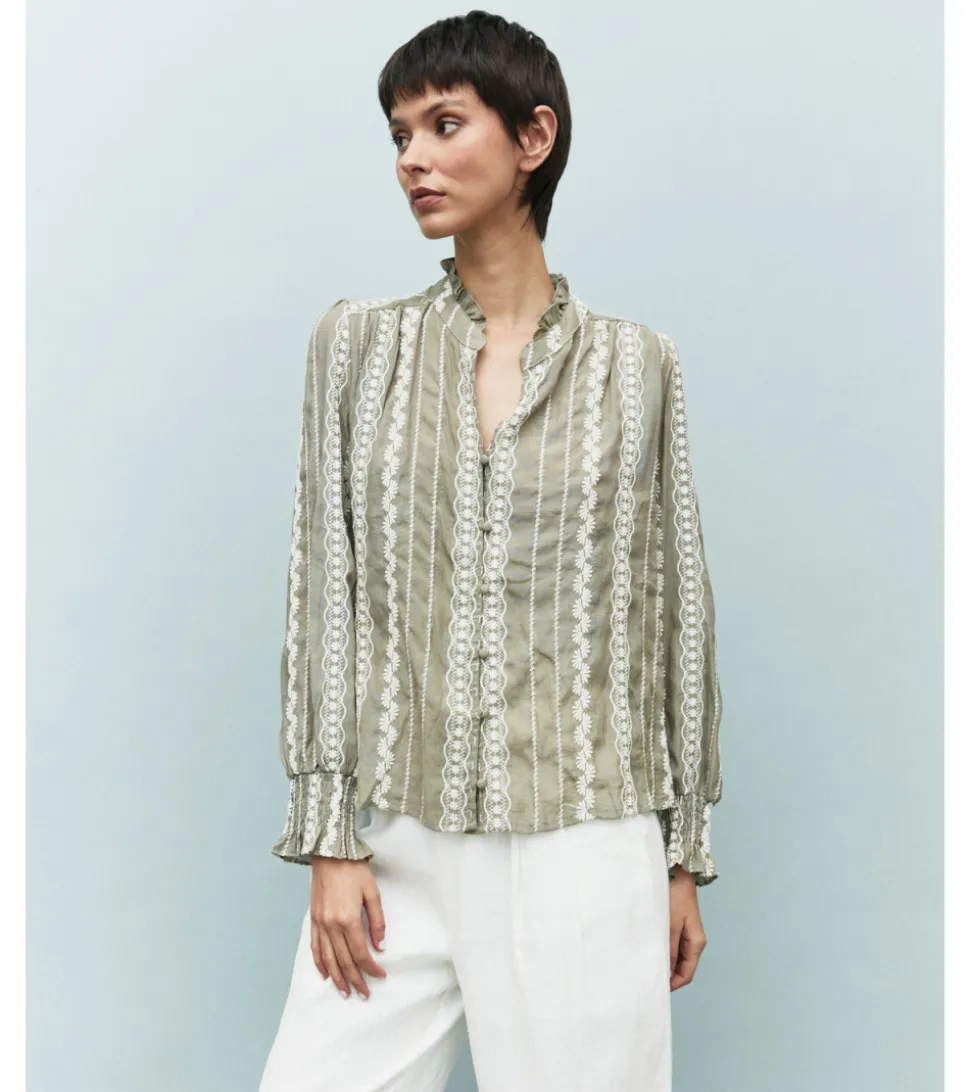 BLUSA BORDADOS BOTONES