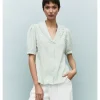 BLUSA CUADRO VICHY MANGA CORTA