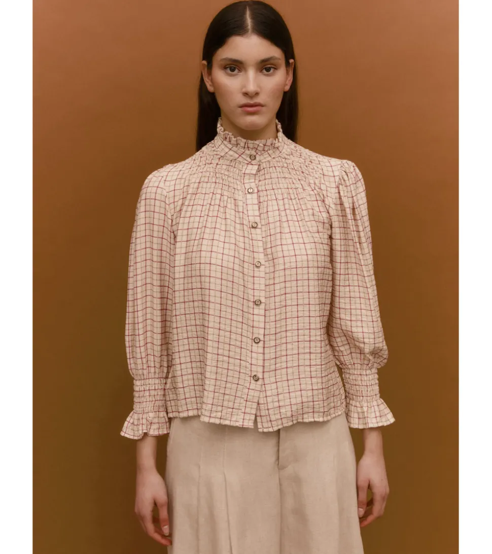 BLUSA CUADROS BOTONES
