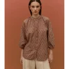 BLUSA CUELLO MAO ESTAMPADA