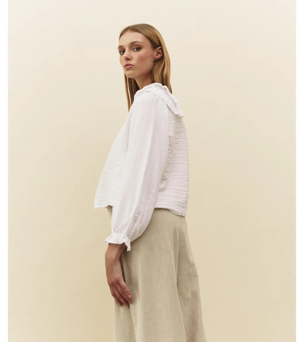BLUSA CUELLO VOLANTE