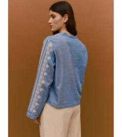 BLUSA DENIM BORDADOS