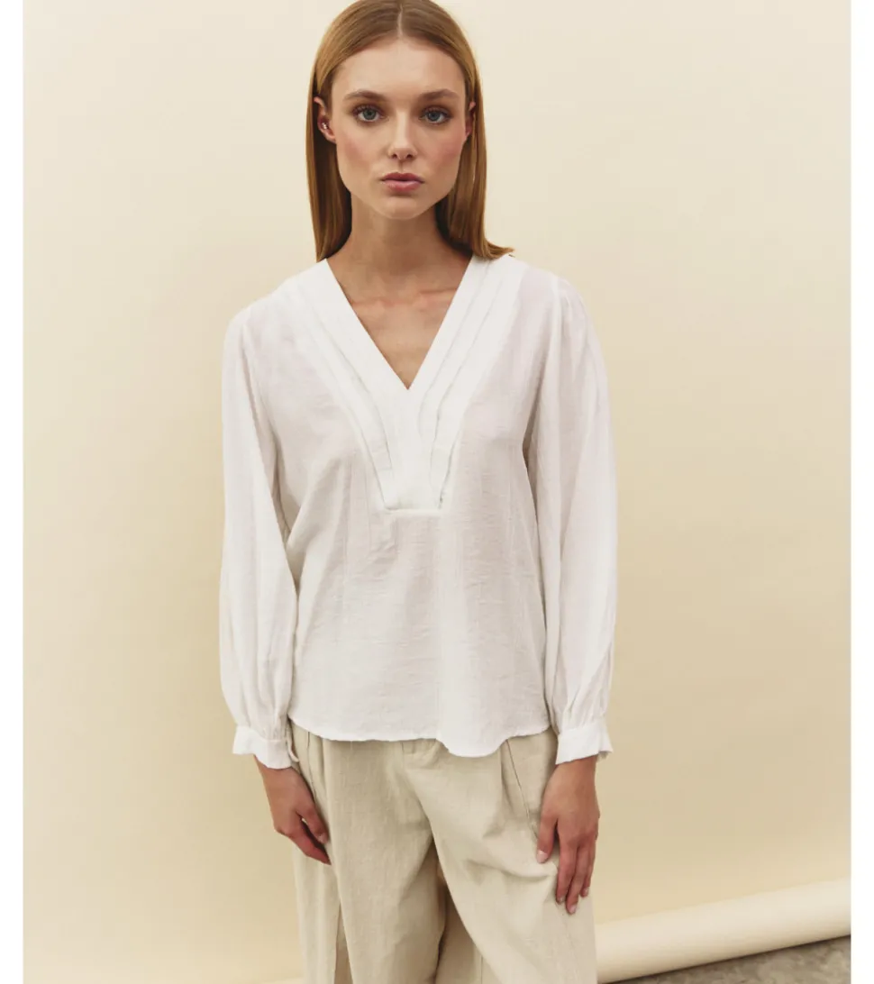 BLUSA ESCOTE PICO JARETAS