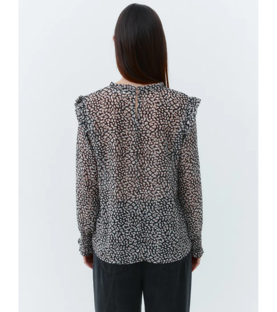 BLUSA ESTAMPADA VOLANTE