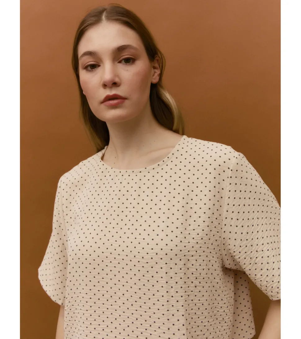 BLUSA LUNARES MANGA CORTA