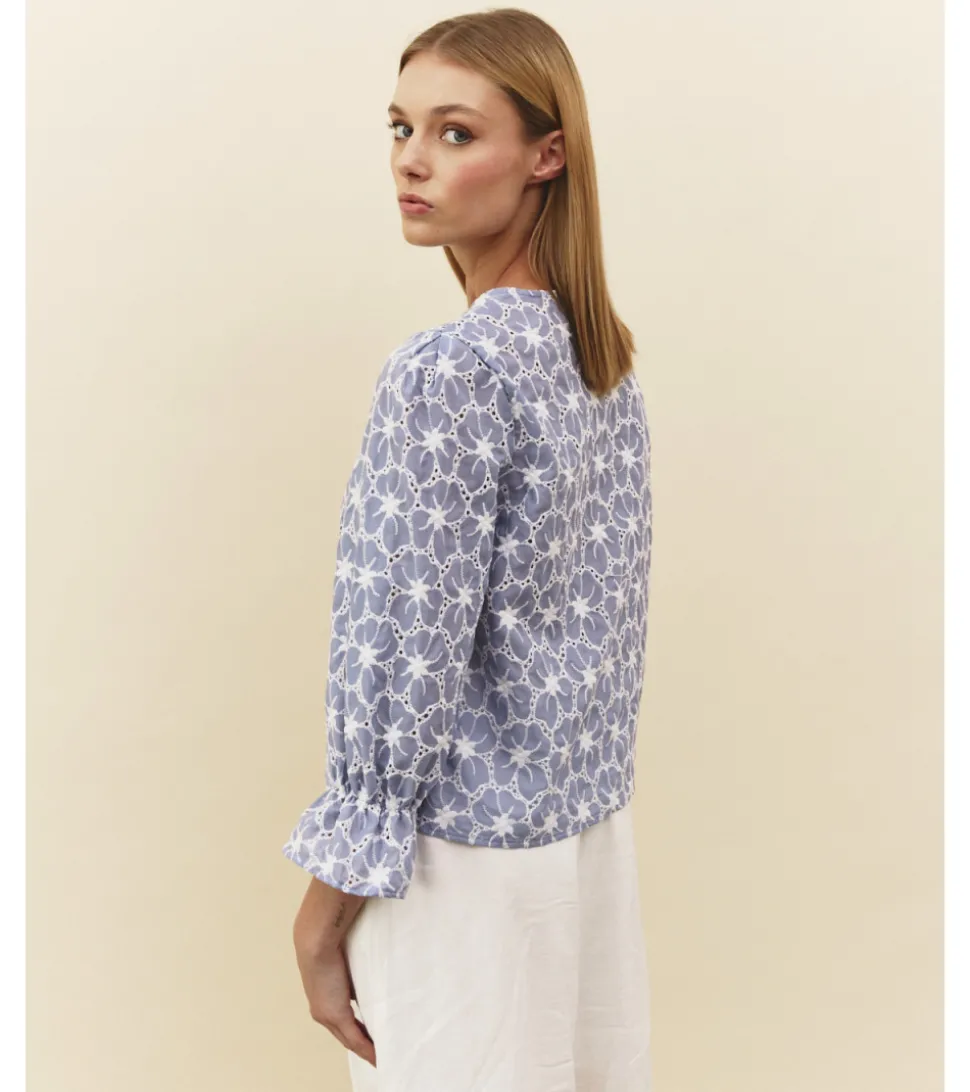 BLUSA PERFORADA BORDADO FLORES