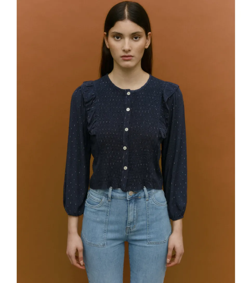 BLUSA PLUMETI BOTONES