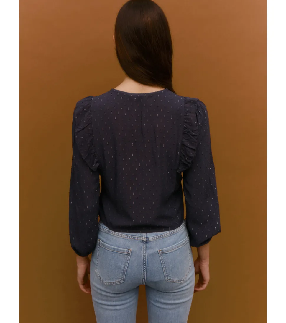 BLUSA PLUMETI BOTONES