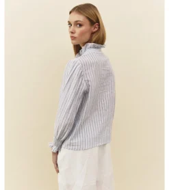 BLUSA RAYAS VOLANTE