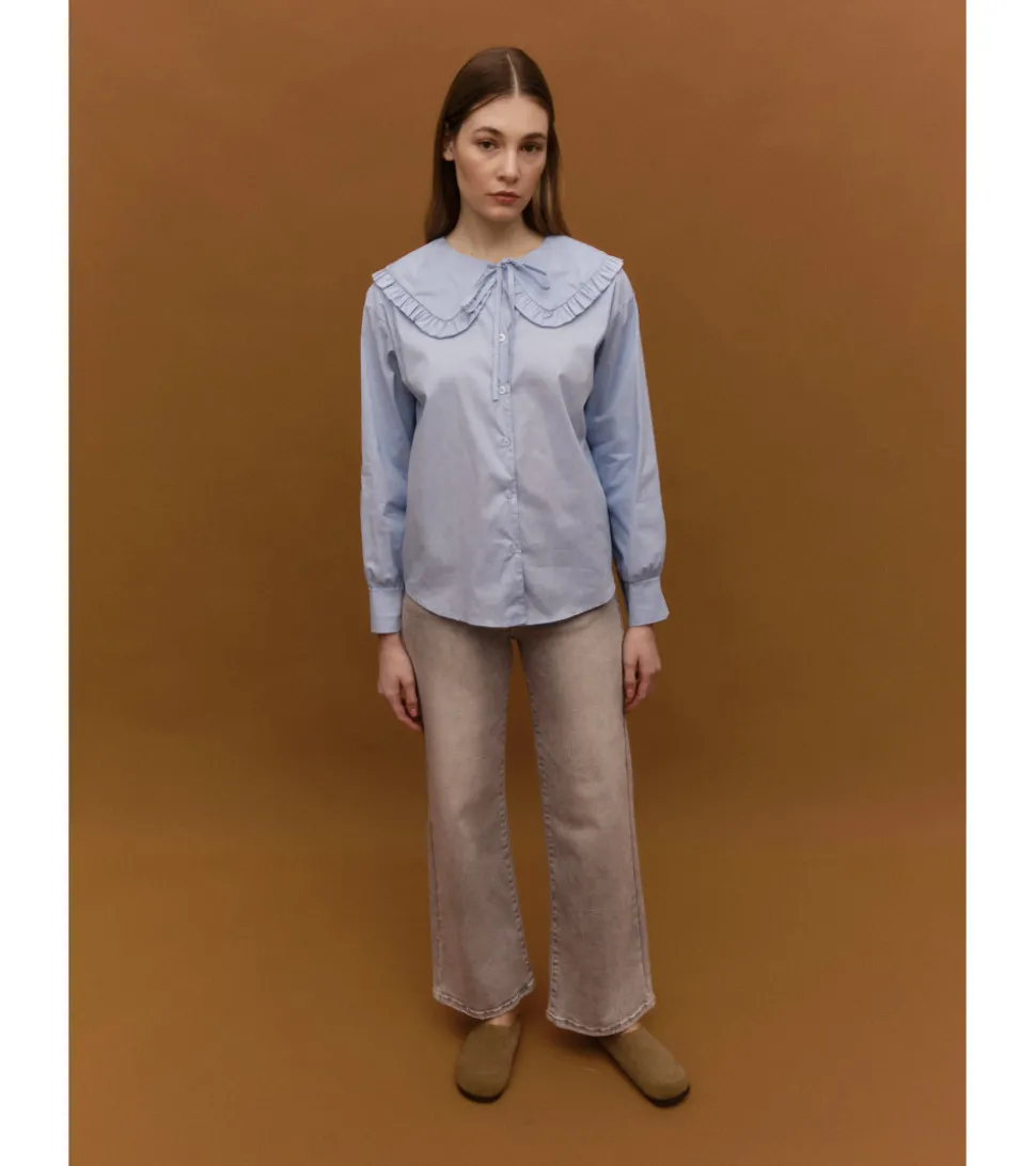 BLUSA ROMÁNTICA CUELLO BOBO