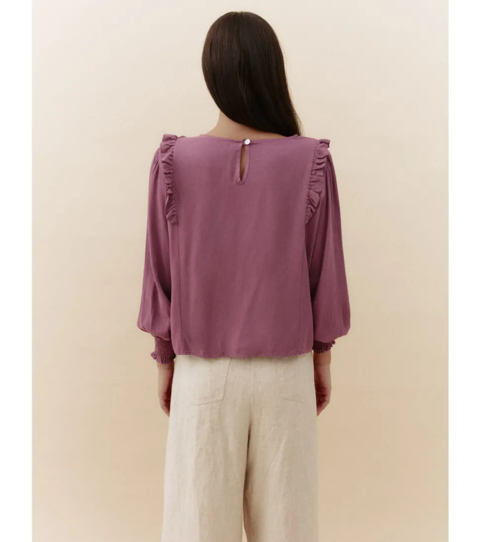 BLUSA VOLANTES HOMBRO