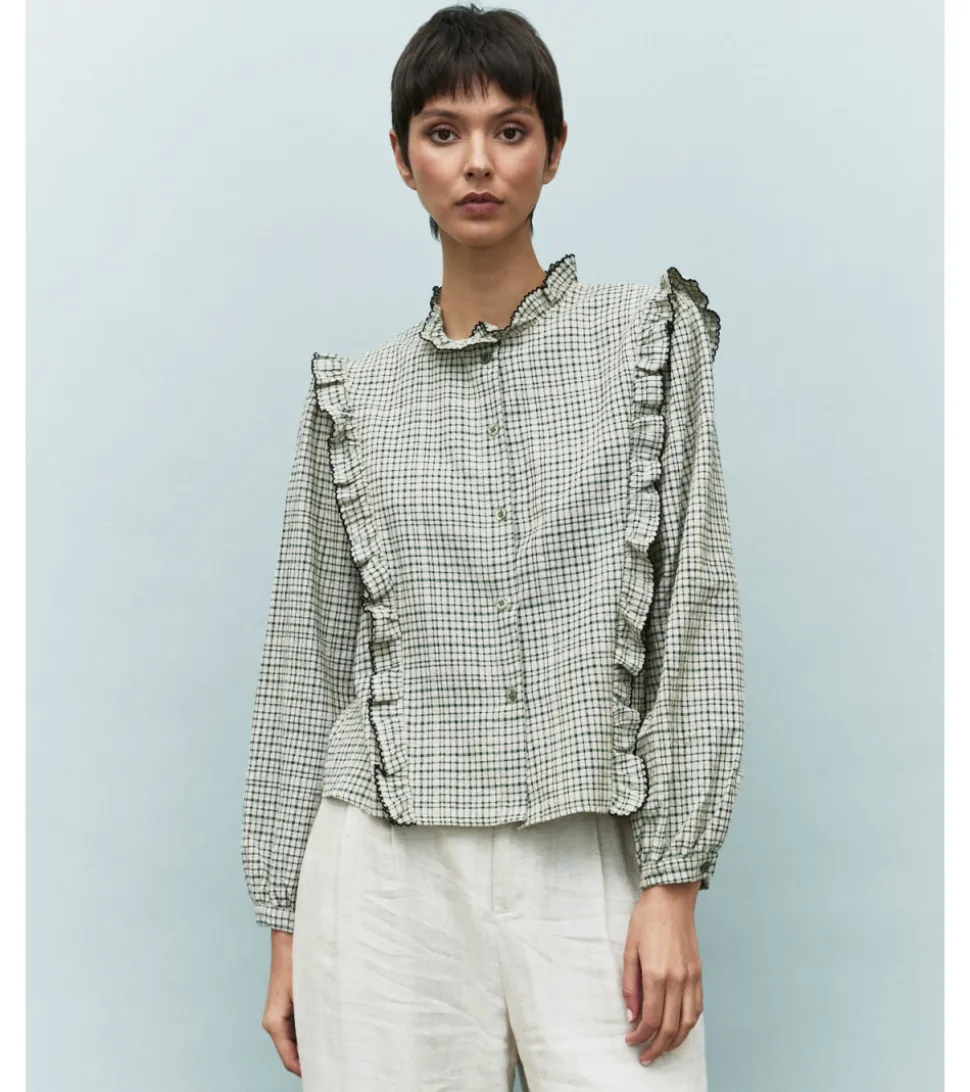 CAMISA CUADROS VOLANTES