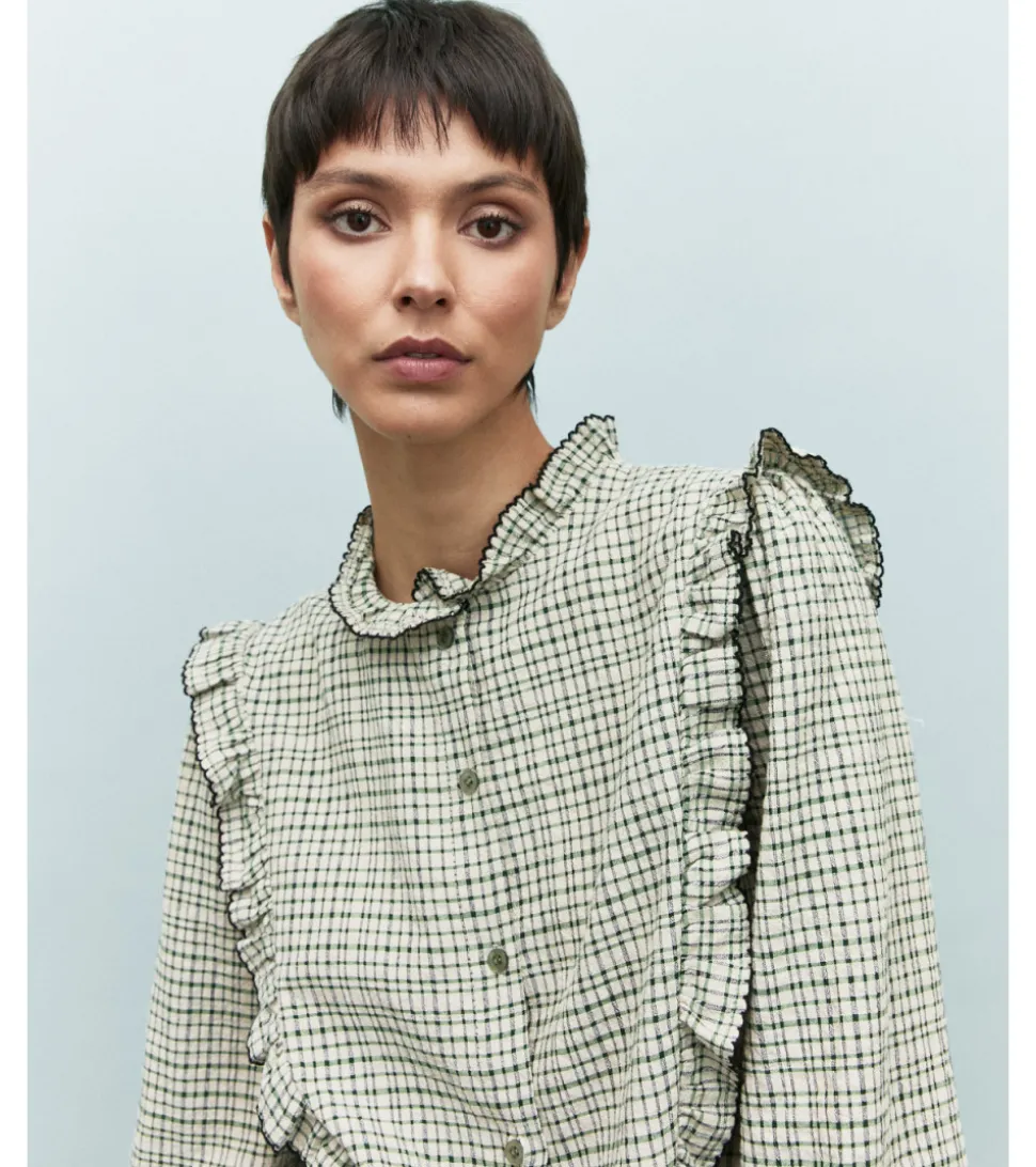 CAMISA CUADROS VOLANTES