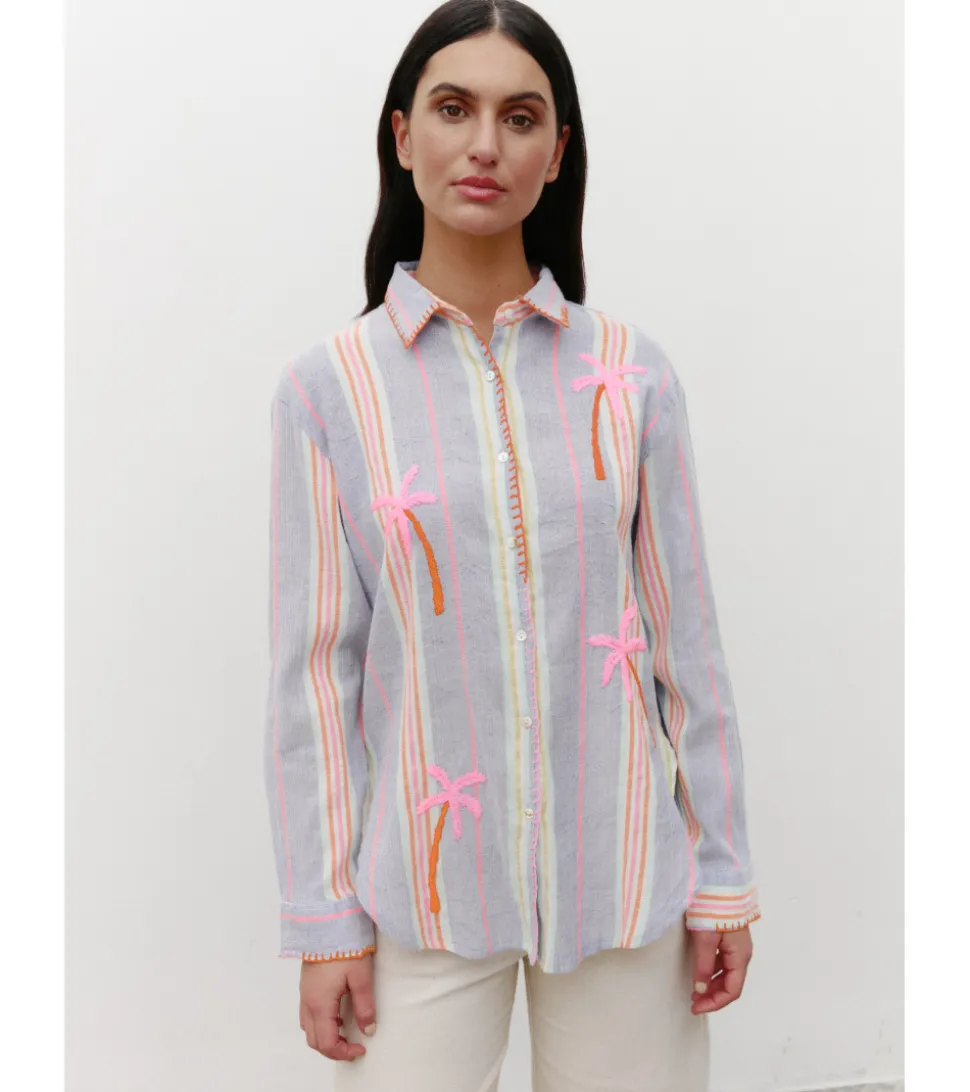 CAMISA MULTICOLOR PALMERAS