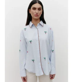 CAMISA RAYAS PALMERAS BORDADAS