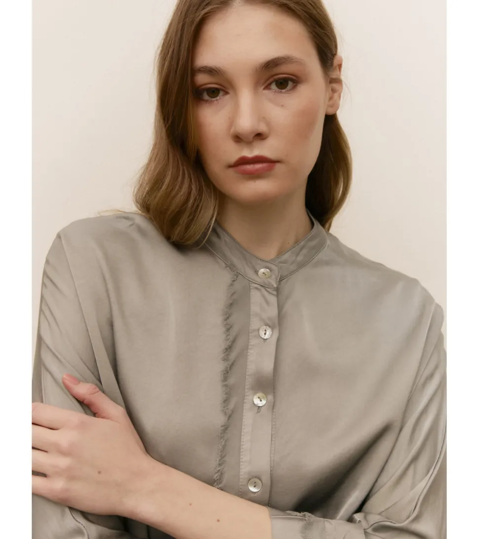 CAMISA SATÉN COMBINADA