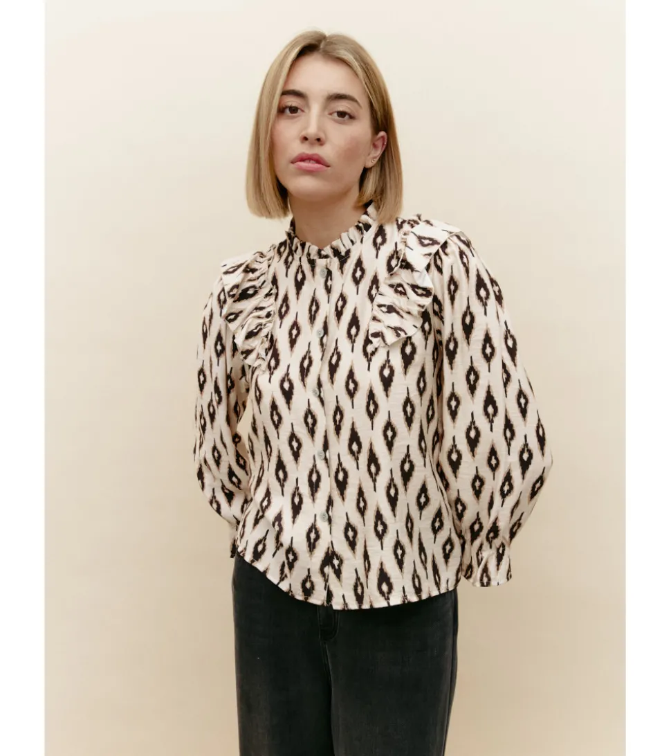 CAMISA ÉTNICA CON VOLANTES