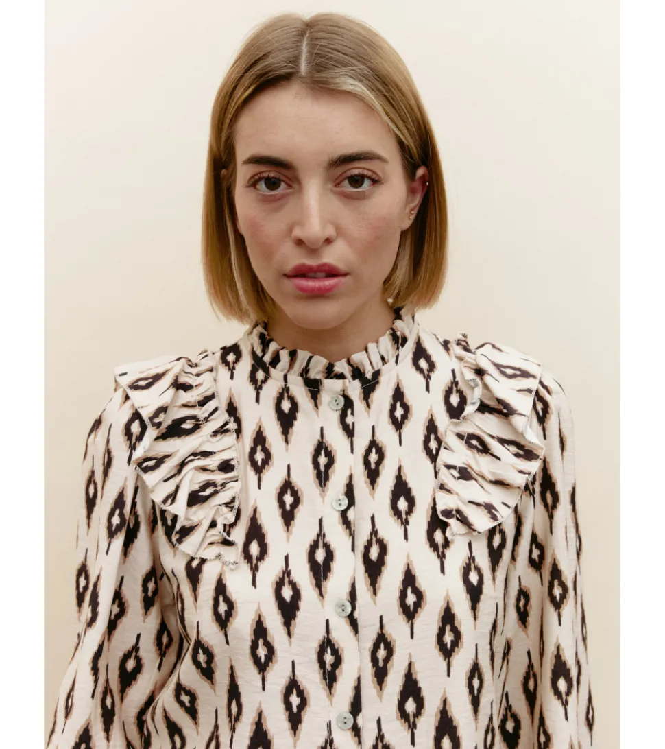 CAMISA ÉTNICA CON VOLANTES