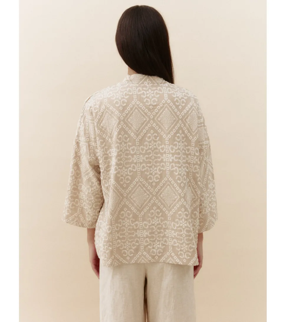 CHAQUETA BORDADA ABIERTA