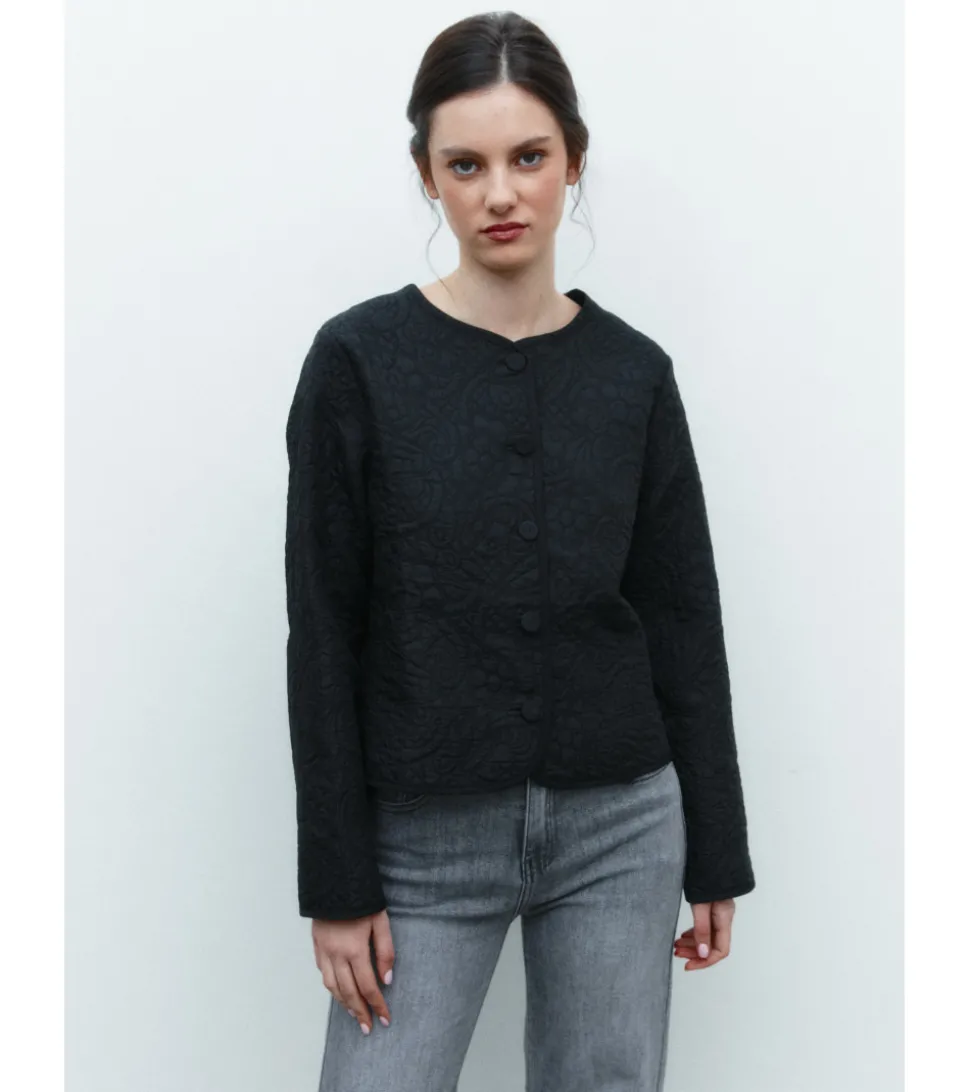 CHAQUETA BROCADA BOTONES