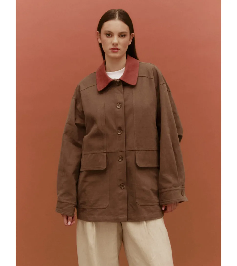 CHAQUETA COMBINADA ALGODÓN