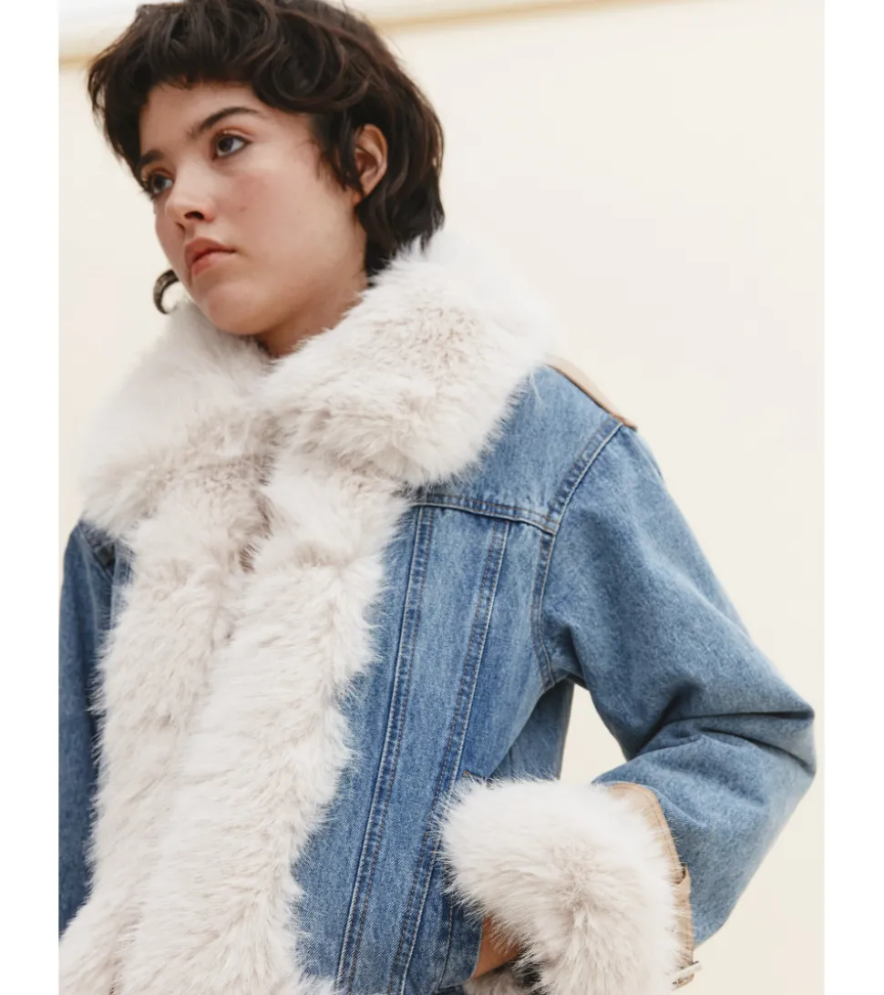 CHAQUETA DENIM PELO