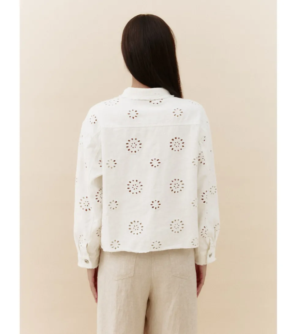 CHAQUETA DENIM FLORES