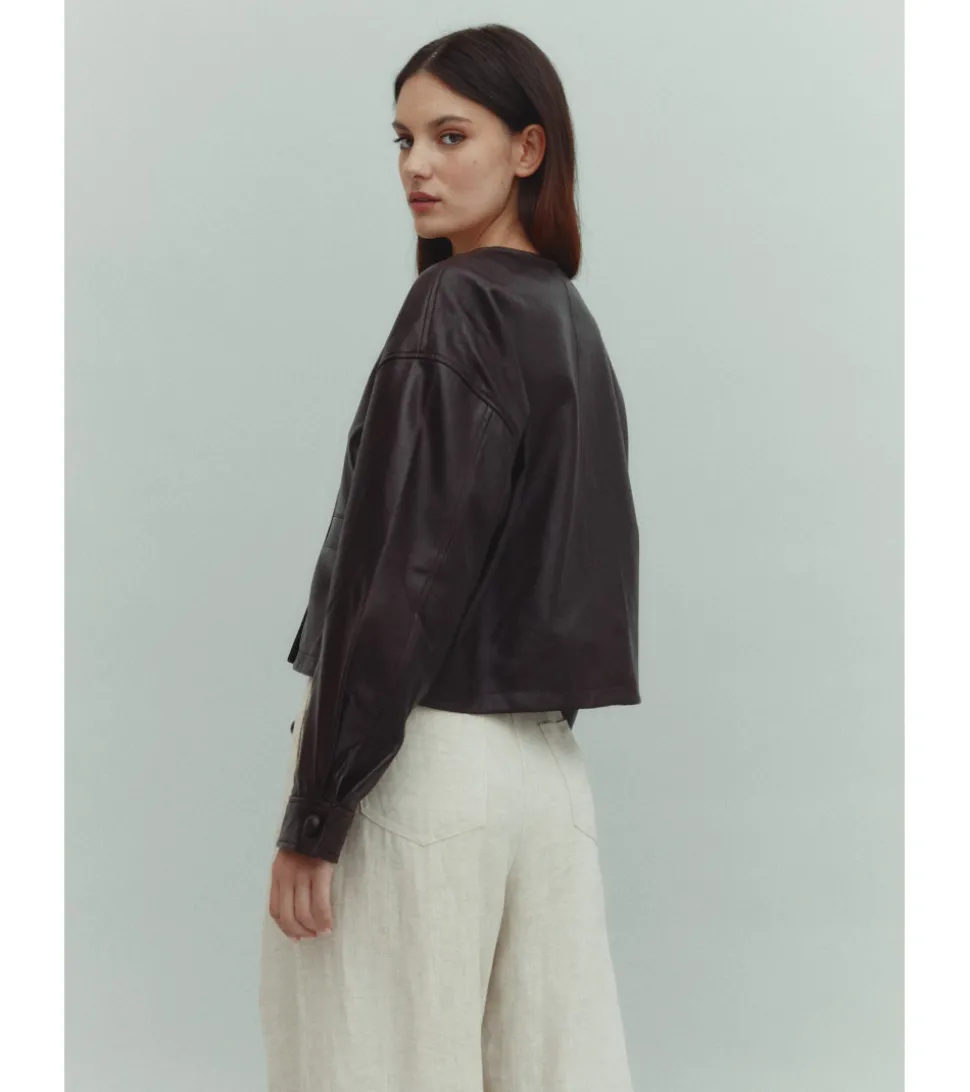 CHAQUETA PIEL BOTONES