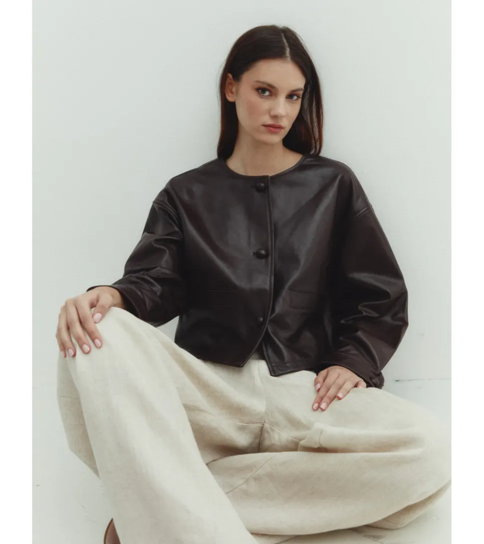 CHAQUETA PIEL BOTONES