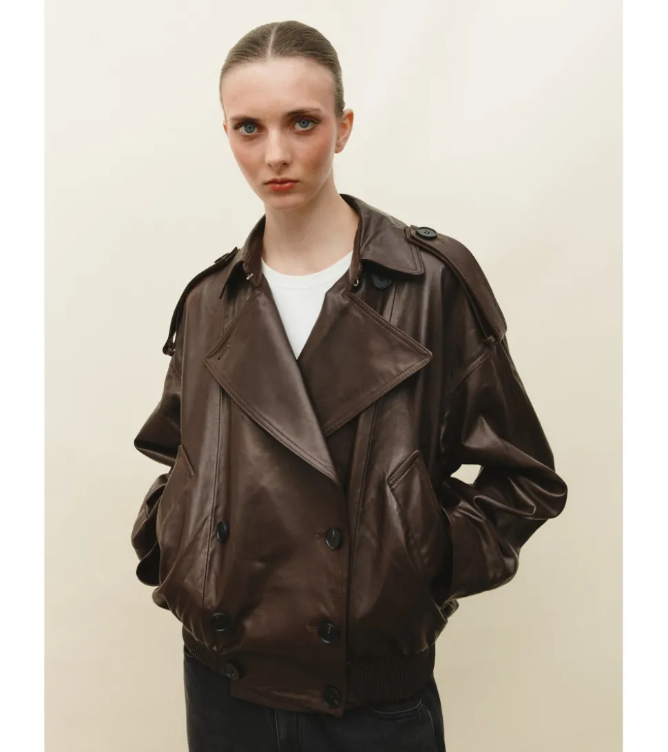 CHAQUETA PIEL SOLAPAS