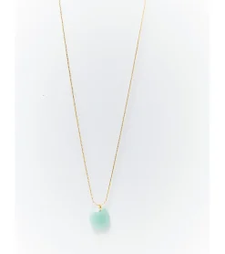 COLLAR CORDÓN DORADO PIEDRA TURQUESA