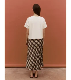 FALDA CUADROS SATINADA