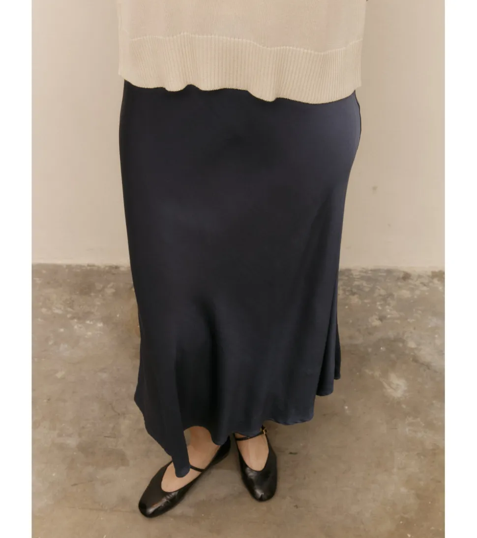 FALDA MIDI SATINADA