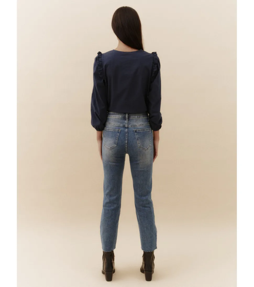 JEANS CROPPED OXFORD