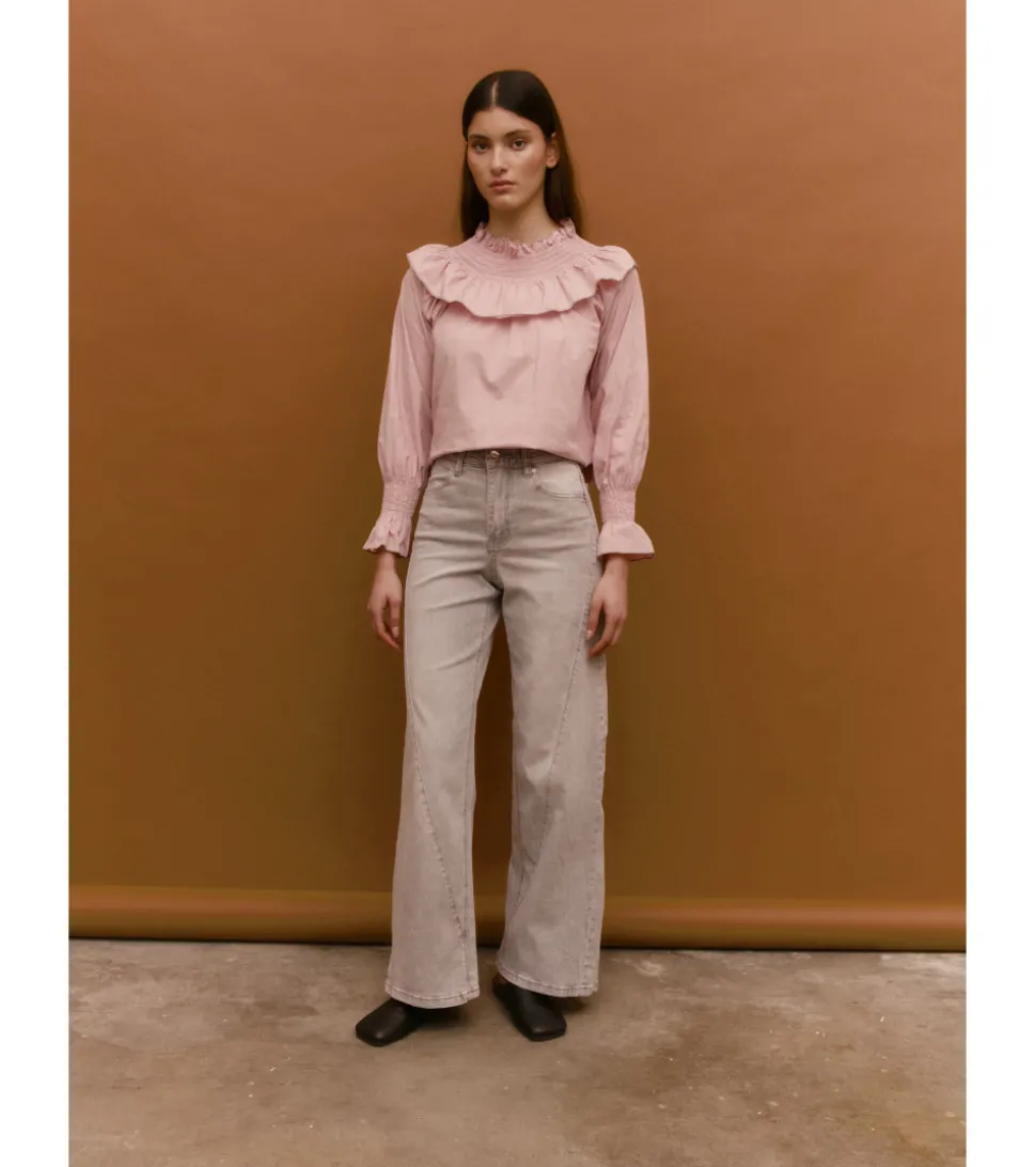 JEANS WIDE LEG COSTURAS