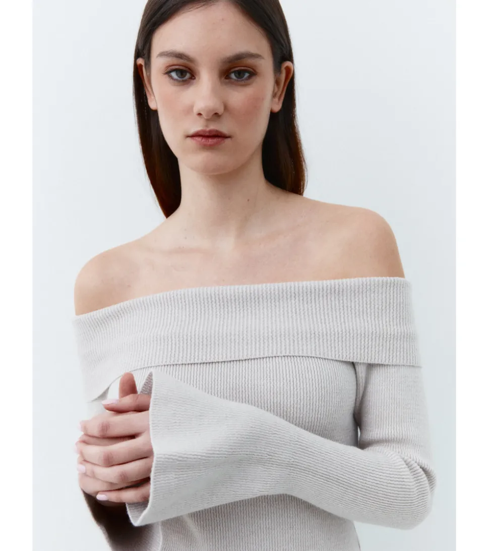 JERSEY CROPPED OFF SHOULDER