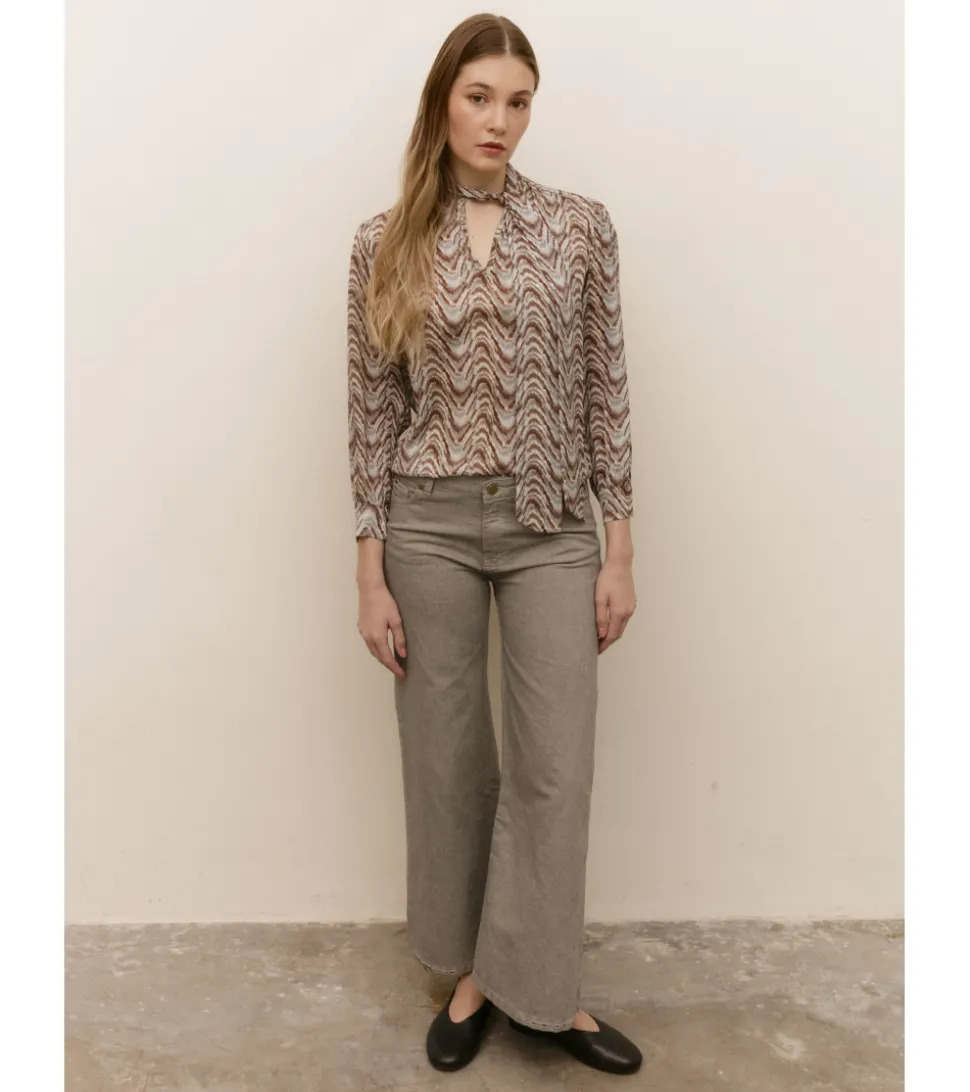 PANTALÓN JASPEADO PATA ANCHA