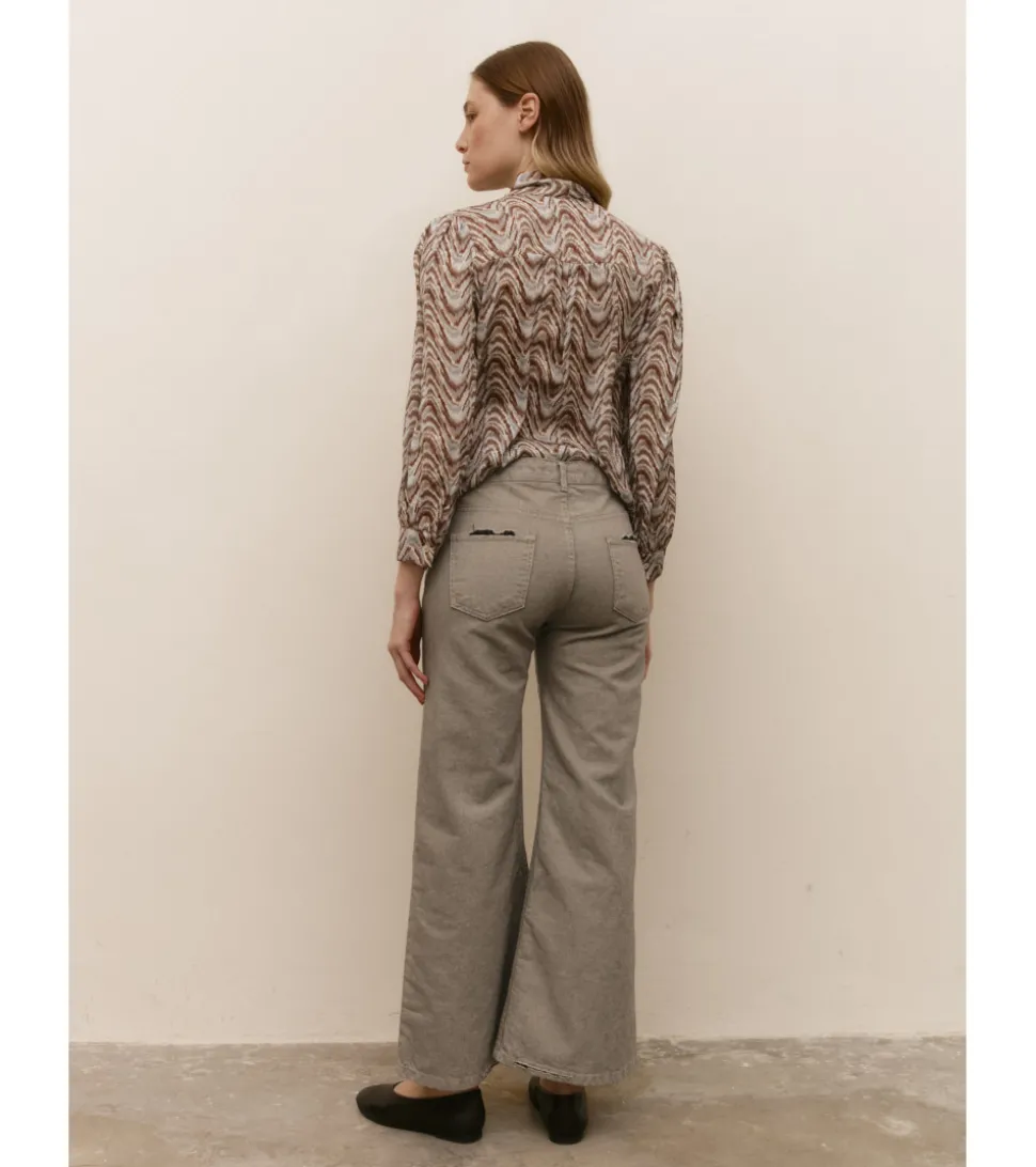 PANTALÓN JASPEADO PATA ANCHA