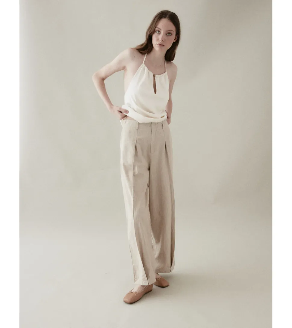 PANTALÓN PLIEGUES LINO-ALGODÓN