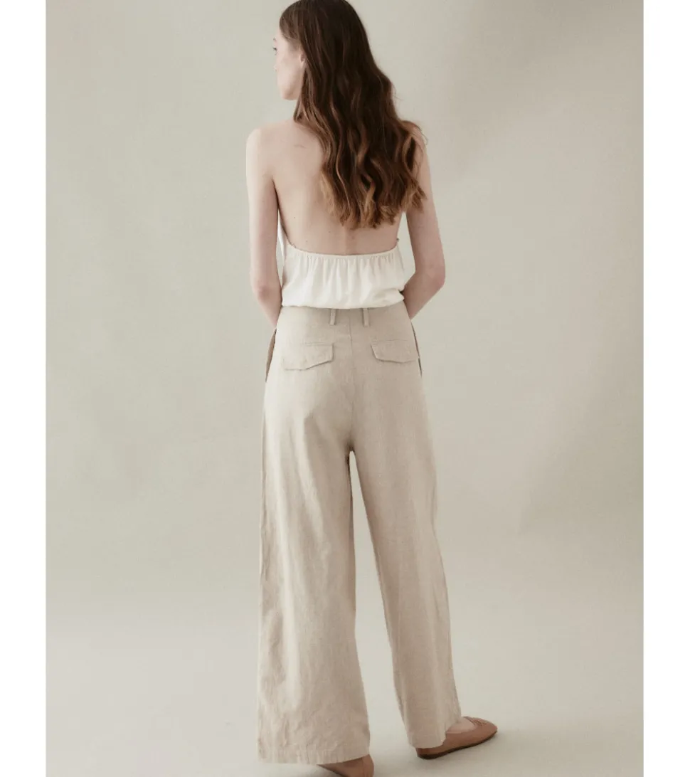 PANTALÓN PLIEGUES LINO-ALGODÓN