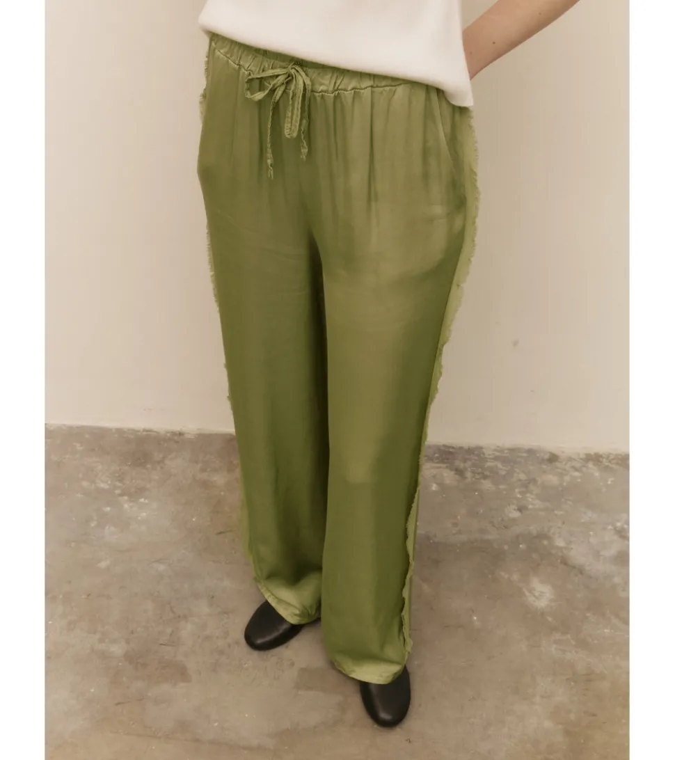PANTALÓN SATÉN COMBINADO