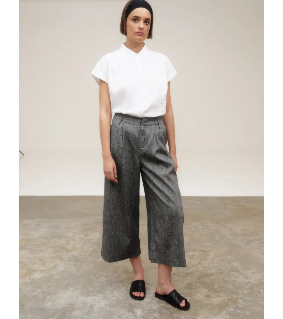 PANTALON ANCHO LINO