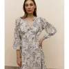 VESTIDO FLORES DRAPEADO