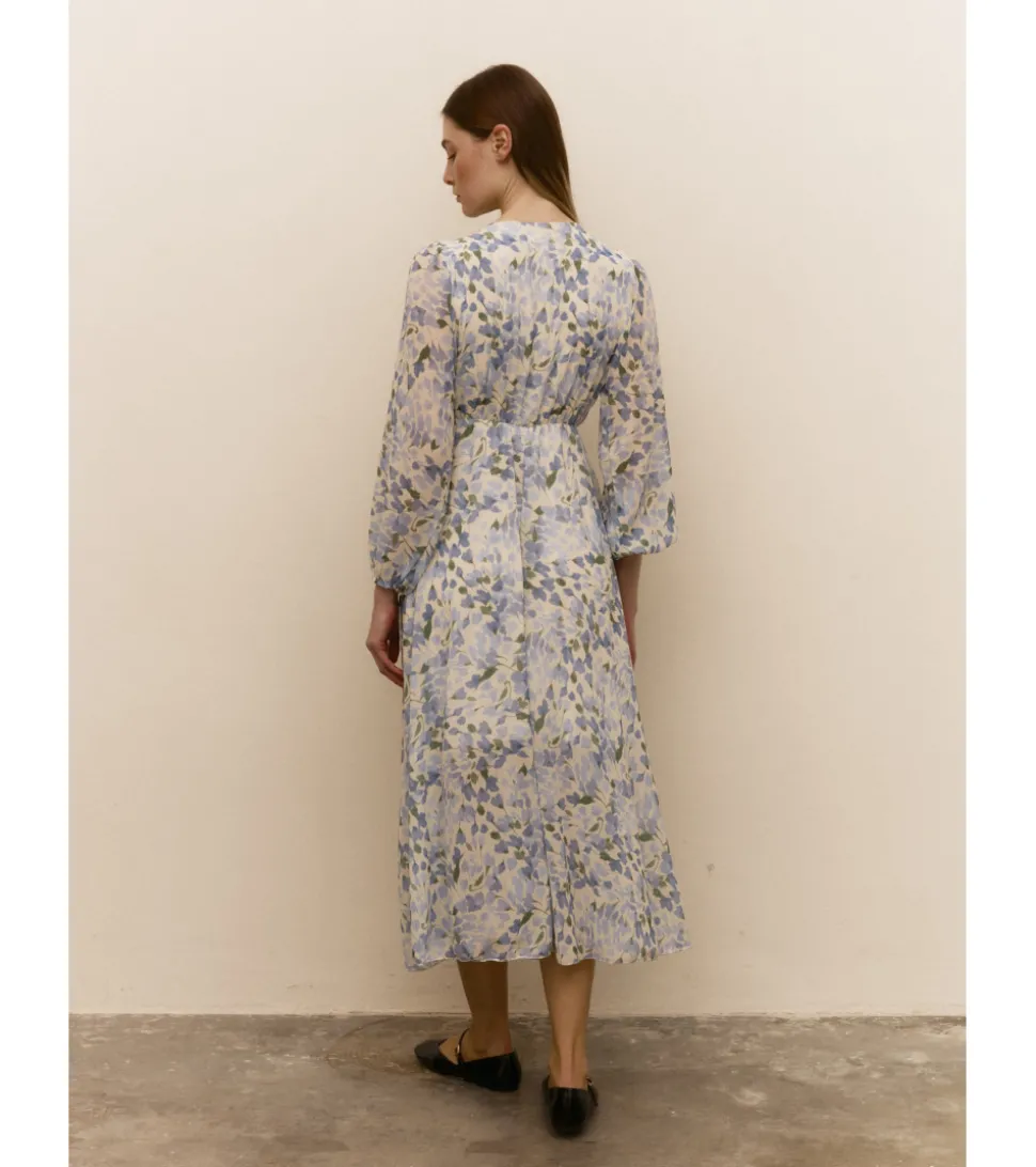 VESTIDO FLORES DRAPEADO