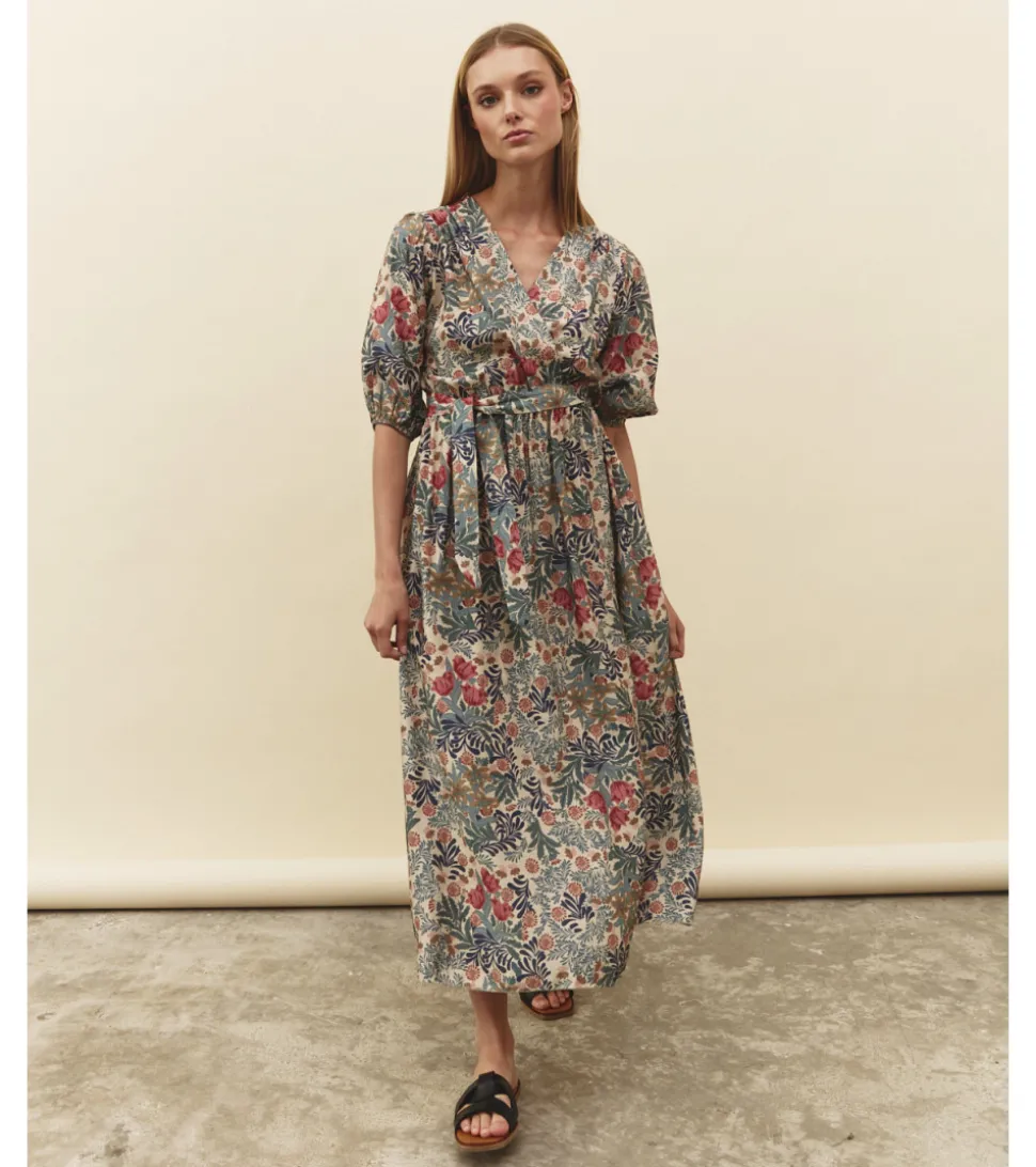 VESTIDO FLORES MANGA CORTA