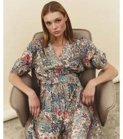 VESTIDO FLORES MANGA CORTA