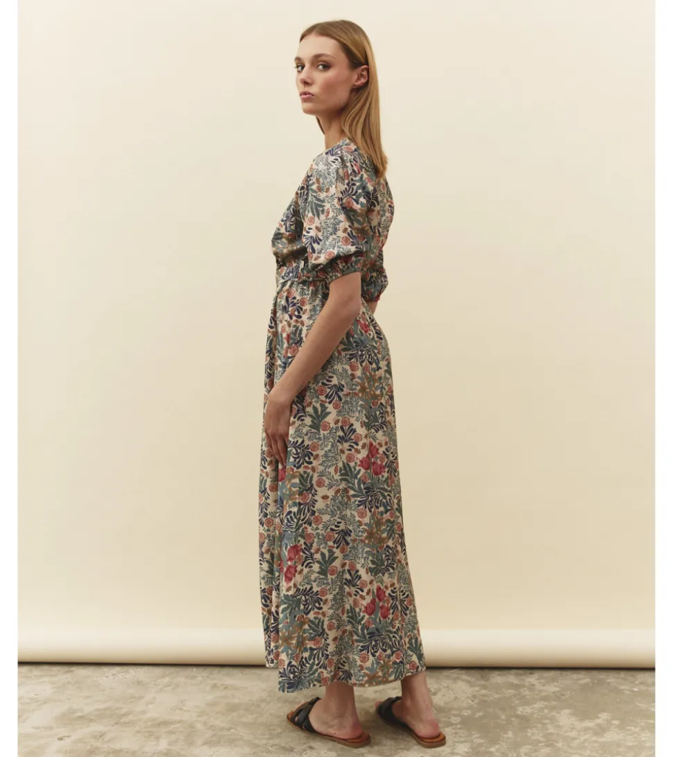VESTIDO FLORES MANGA CORTA
