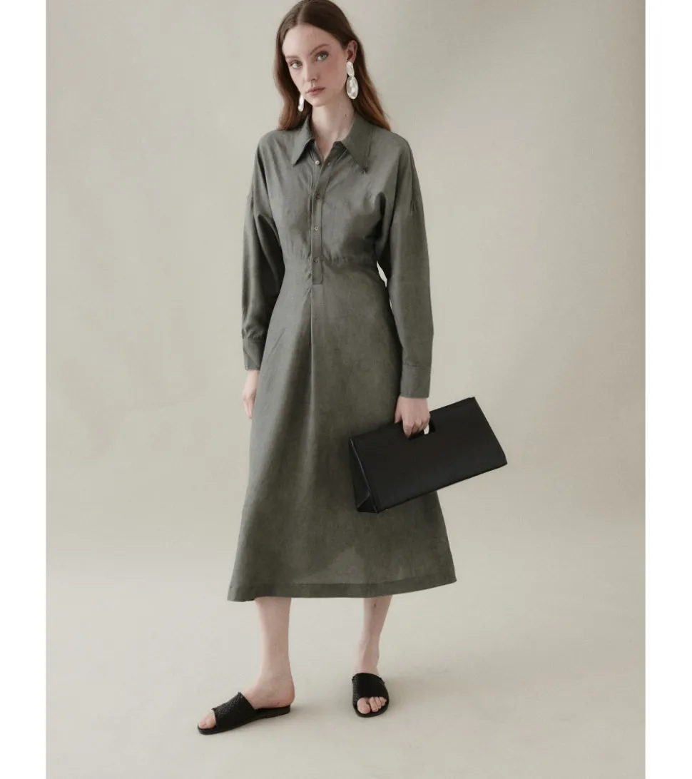 VESTIDO MIDI CAMISERO